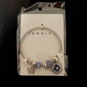 cute silver and blue bracelet